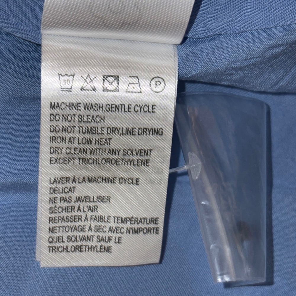 Anthropologie Farm Rio Mini Dress Blue Puff Sleeve Bow Vacay Resort Retro S NWT - Picture 16 of 16